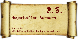 Mayerhoffer Barbara névjegykártya