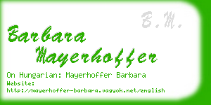 barbara mayerhoffer business card